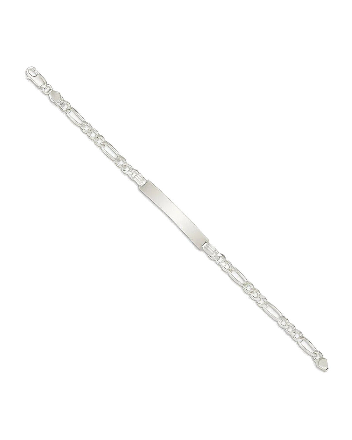 Custom Engraved Sterling Silver Women's Figaro Link ID Bracelet