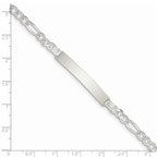 Custom Engraved Sterling Silver Women's Figaro Link ID Bracelet