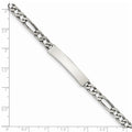 Custom Engraved Sterling Silver Women's Figaro Link ID Bracelet
