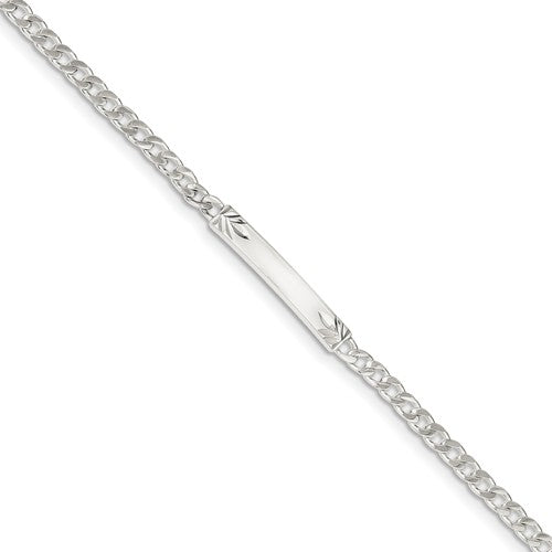 Custom Engraved Sterling Silver Women's Curb Link ID Bracelet