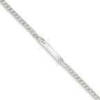 Custom Engraved Sterling Silver Women's Curb Link ID Bracelet