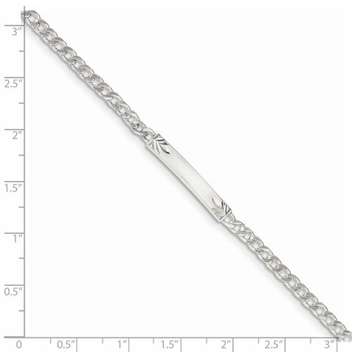 Custom Engraved Sterling Silver Women's Curb Link ID Bracelet