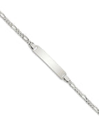 Custom Engraved Sterling Silver Children's Figaro Link ID Bracelet