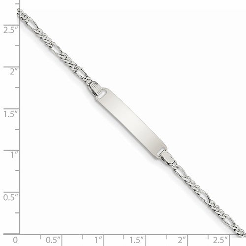 Custom Engraved Sterling Silver Children's Figaro Link ID Bracelet