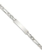 Custom Engraved Sterling Silver Children's Figaro Link ID Bracelet