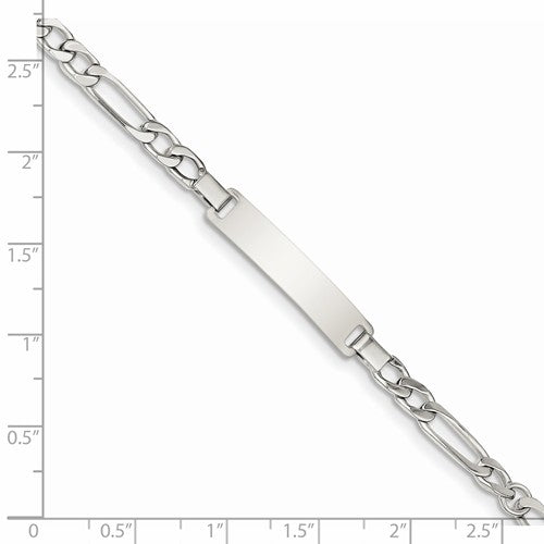 Custom Engraved Sterling Silver Children's Figaro Link ID Bracelet