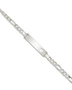 Custom Engraved Sterling Silver Children's Heart Cutout ID Bracelet