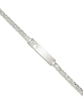 Custom Engraved Sterling Silver Children's Heart Cutout ID Bracelet