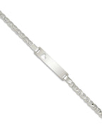 Custom Engraved Sterling Silver Children's Heart Cutout ID Bracelet