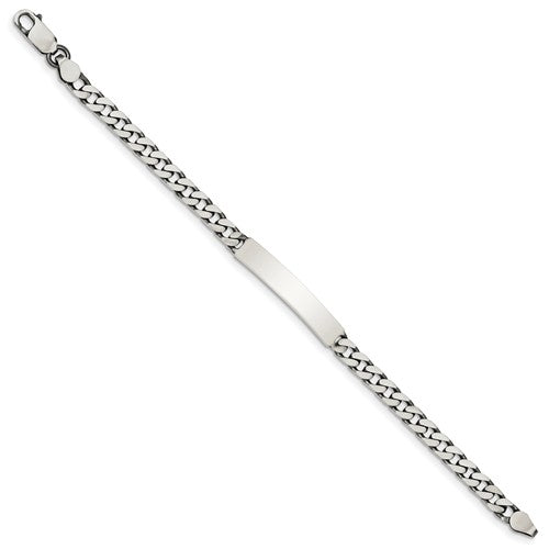 Custom Engraved Sterling Silver Women's Curb Link ID Bracelet