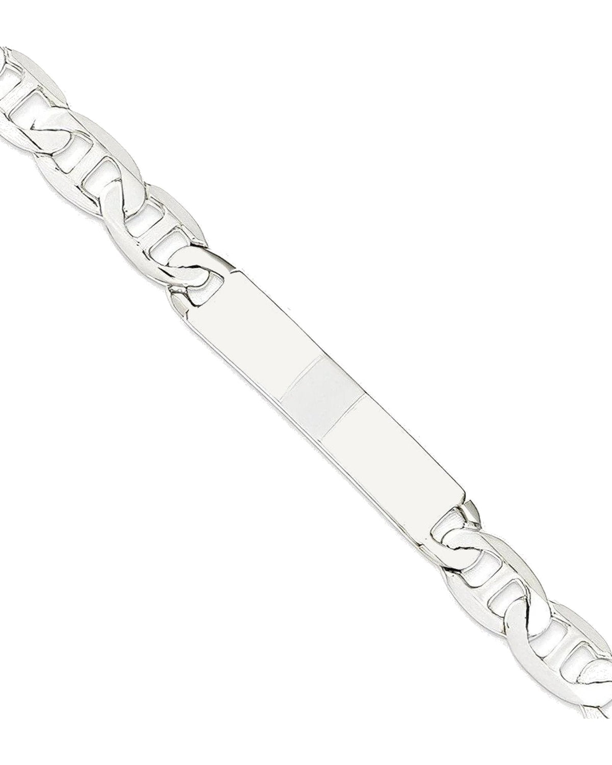 Custom Engraved Sterling Silver Women's Anchor Link ID Bracelet
