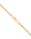 Custom Engraved 14K Gold Men's Figaro Link ID Bracelet