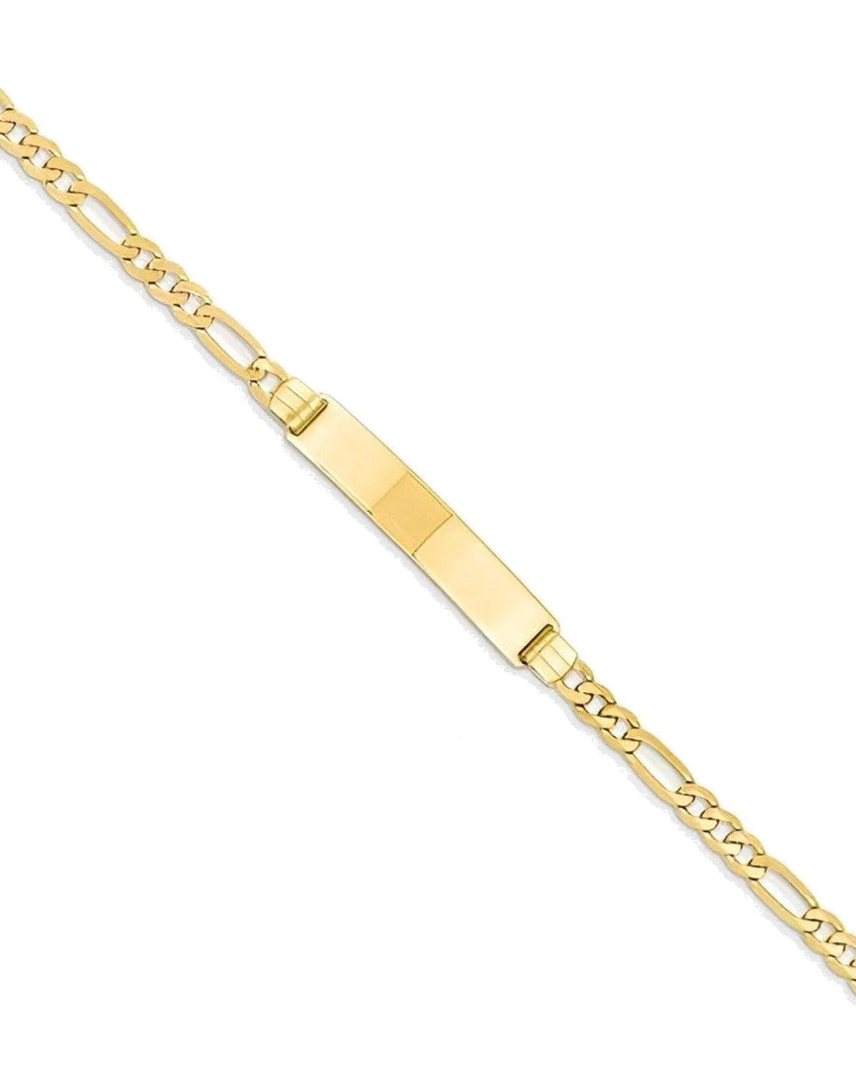 Custom Engraved 14K Gold Men's Figaro Link ID Bracelet
