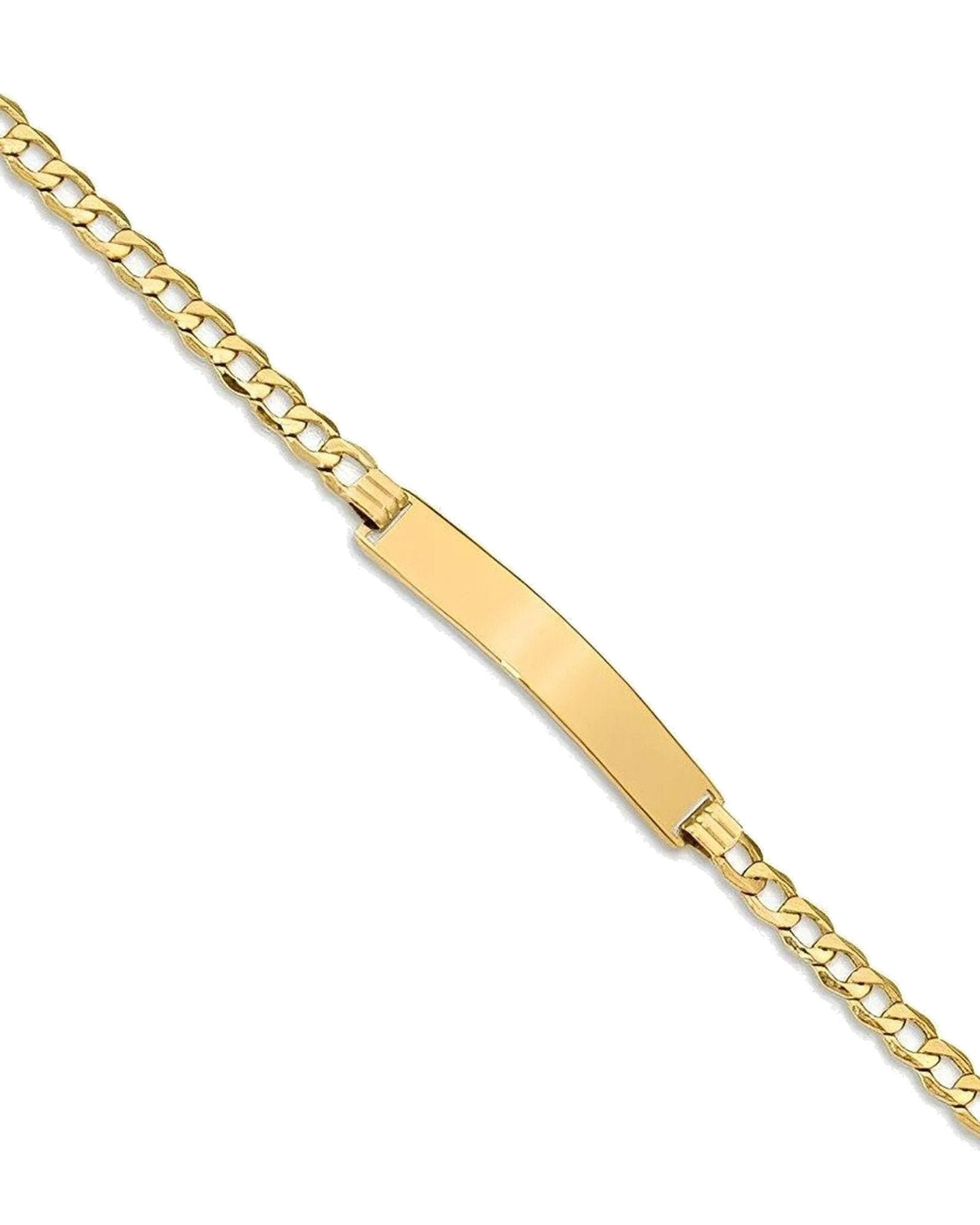 Custom Engraved 14K Gold Men's Curb Link ID Bracelet