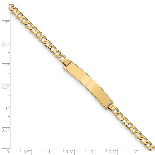 Custom Engraved 14k Gold Men's Curb Link ID Bracelet