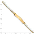 Custom Engraved 14k Gold Men's Curb Link ID Bracelet