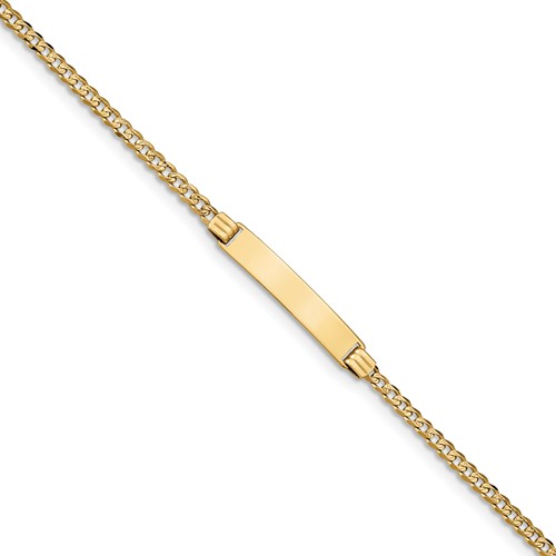 Custom Engraved 14K Gold Women's Pave Curb Link ID Bracelet