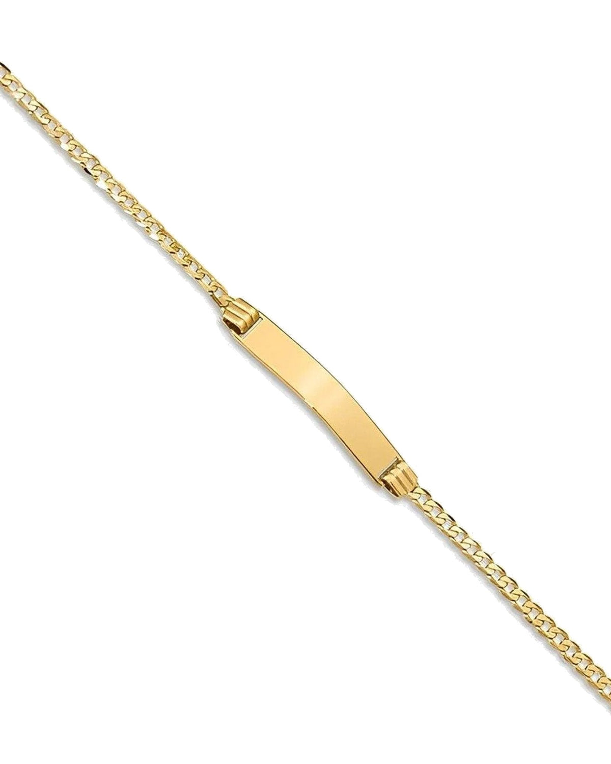 Custom Engraved 14K Gold Women's Curb Link ID Bracelet
