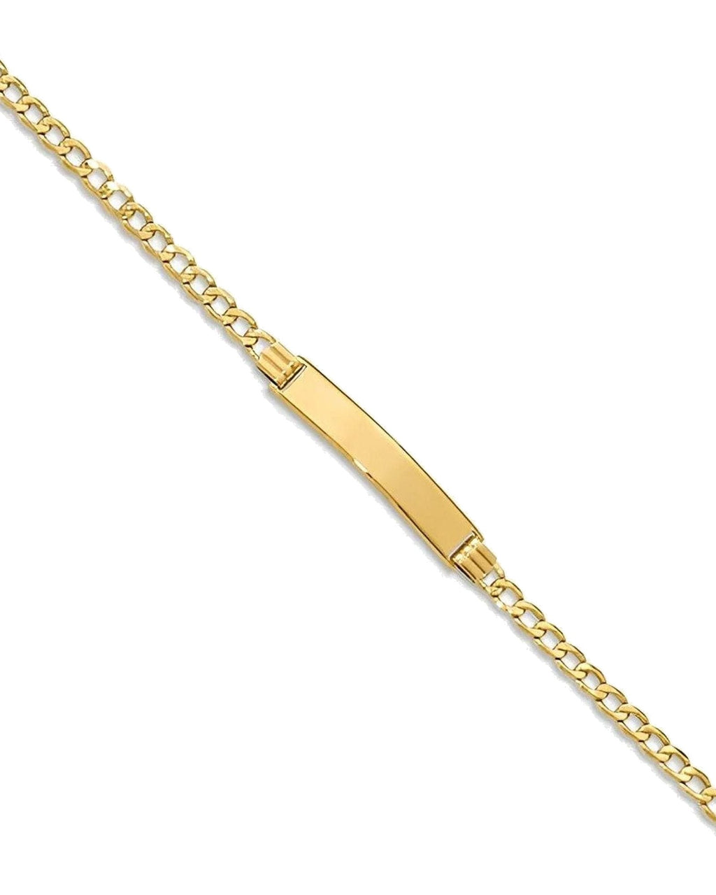 Custom Engraved 14K Gold Women's Curb Link ID Bracelet