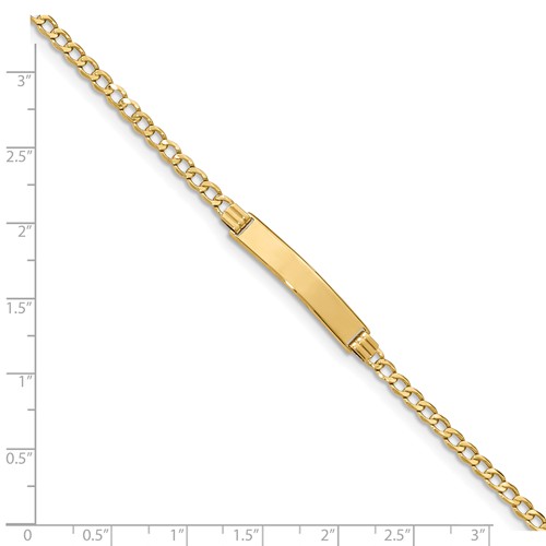 Custom Engraved 14k Gold Women's Curb Link ID Bracelet