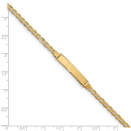 Custom Engraved 14k Gold Women's Anchor Link ID Bracelet