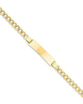 Custom Engraved 14K Gold Women's Curb Link ID Bracelet