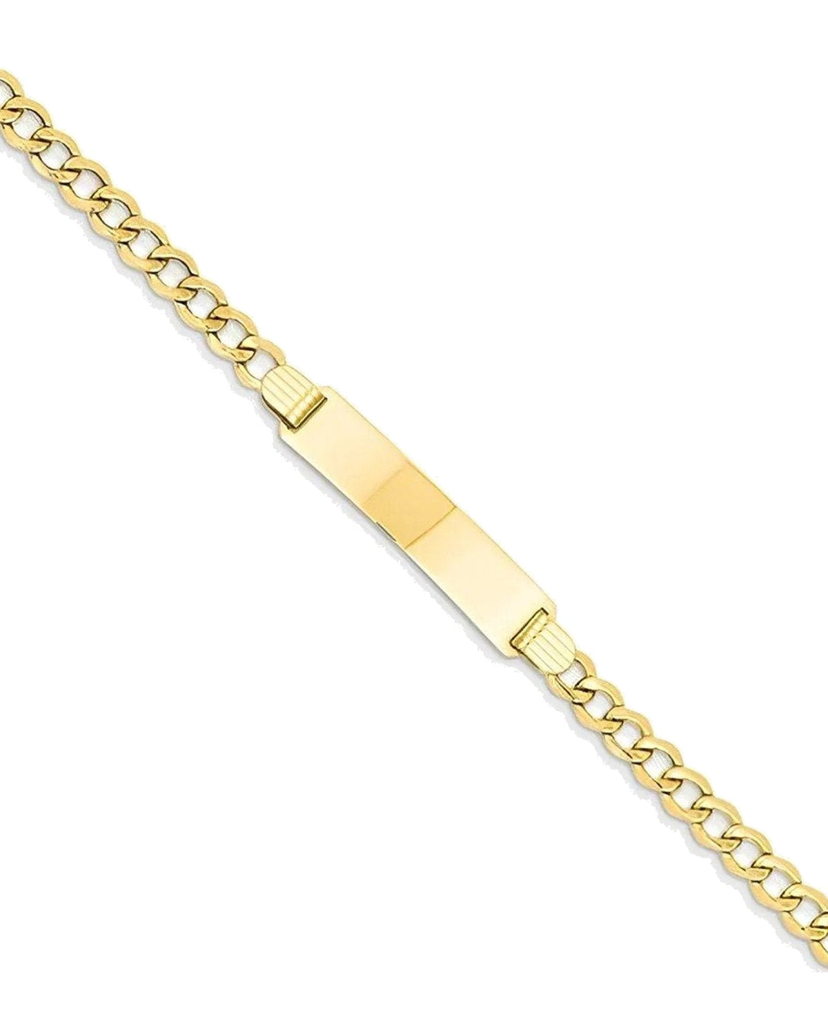 Custom Engraved 14K Gold Women's Curb Link ID Bracelet
