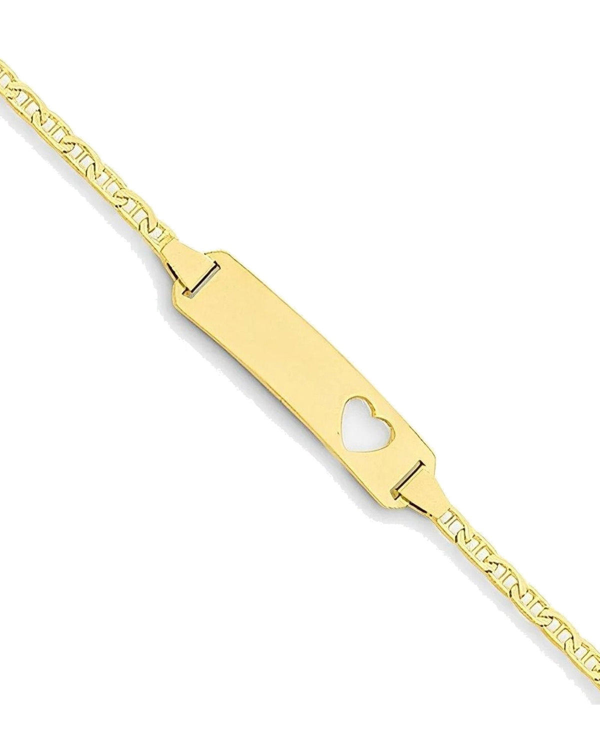 Custom Engraved 14K Gold Children's Anchor Link ID Bracelet