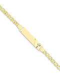 Custom Engraved 14K Gold Two Tone Children's Anchor Link ID Bracelet