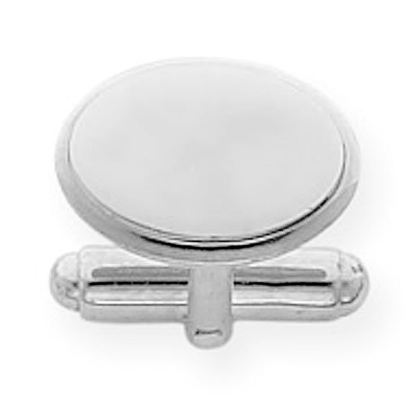 Engravable Yellow Gold Plated Oval Cufflinks