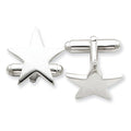 Engravable Star Shaped Sterling Silver Cufflinks