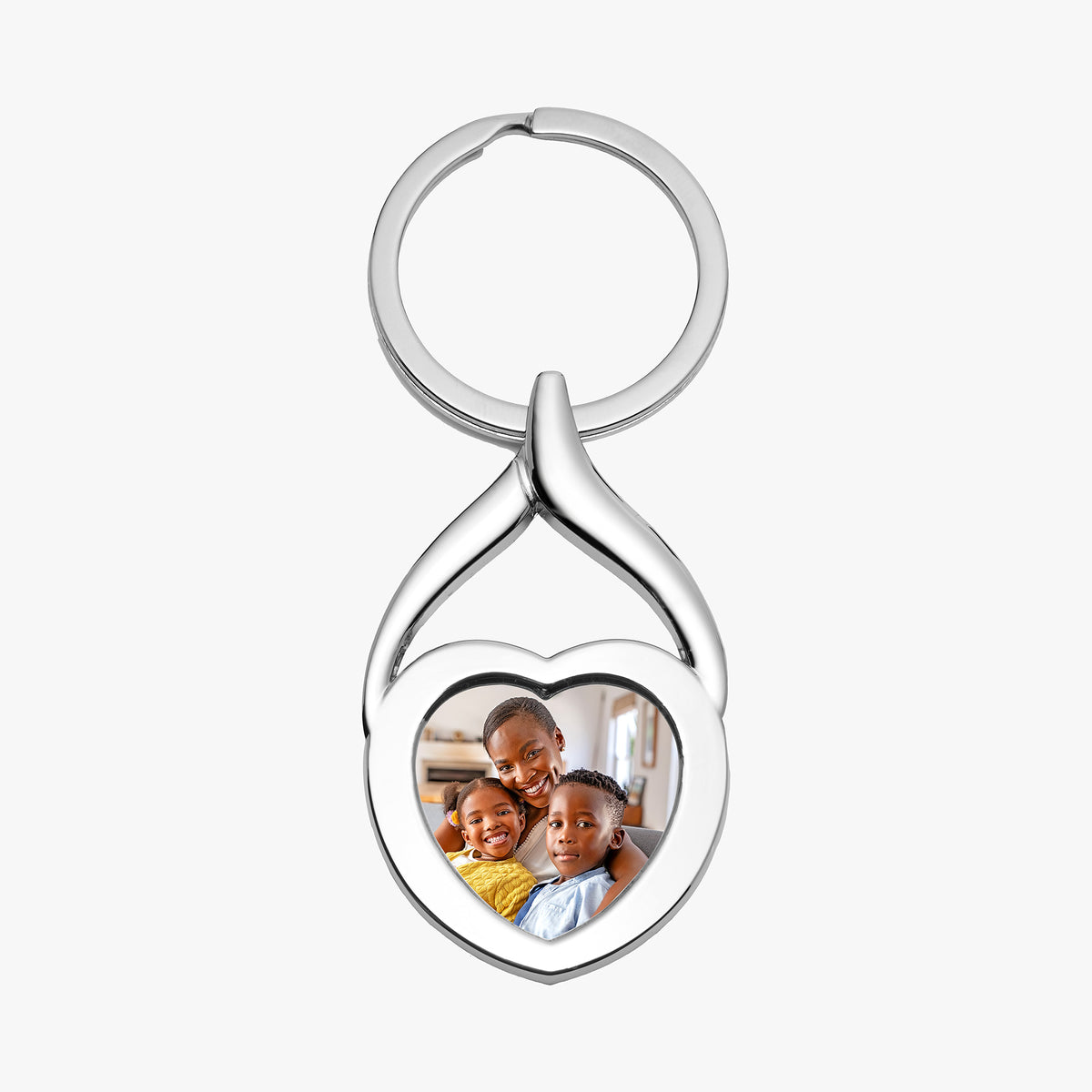 Stainless Steel Engravable Heart Photo Laser Keychain