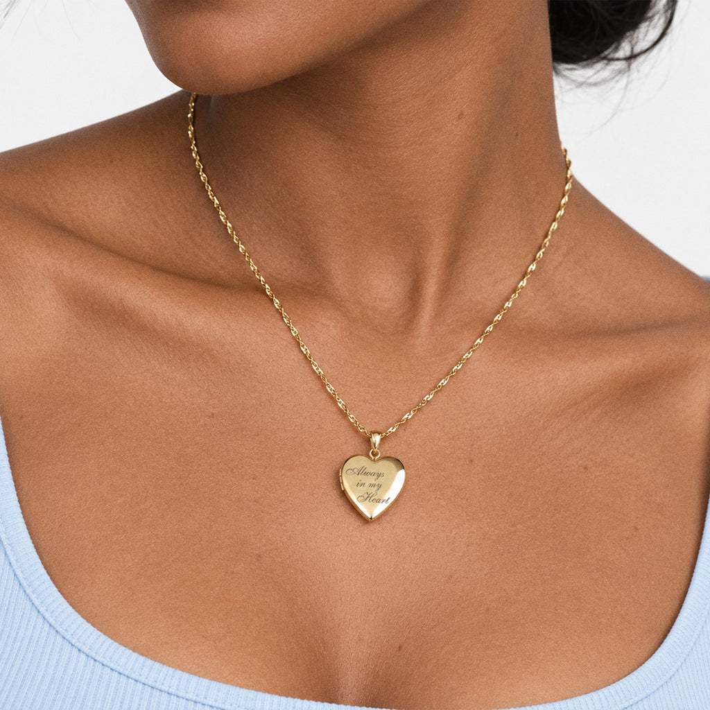 Always In My Heart Photo Locket - on model