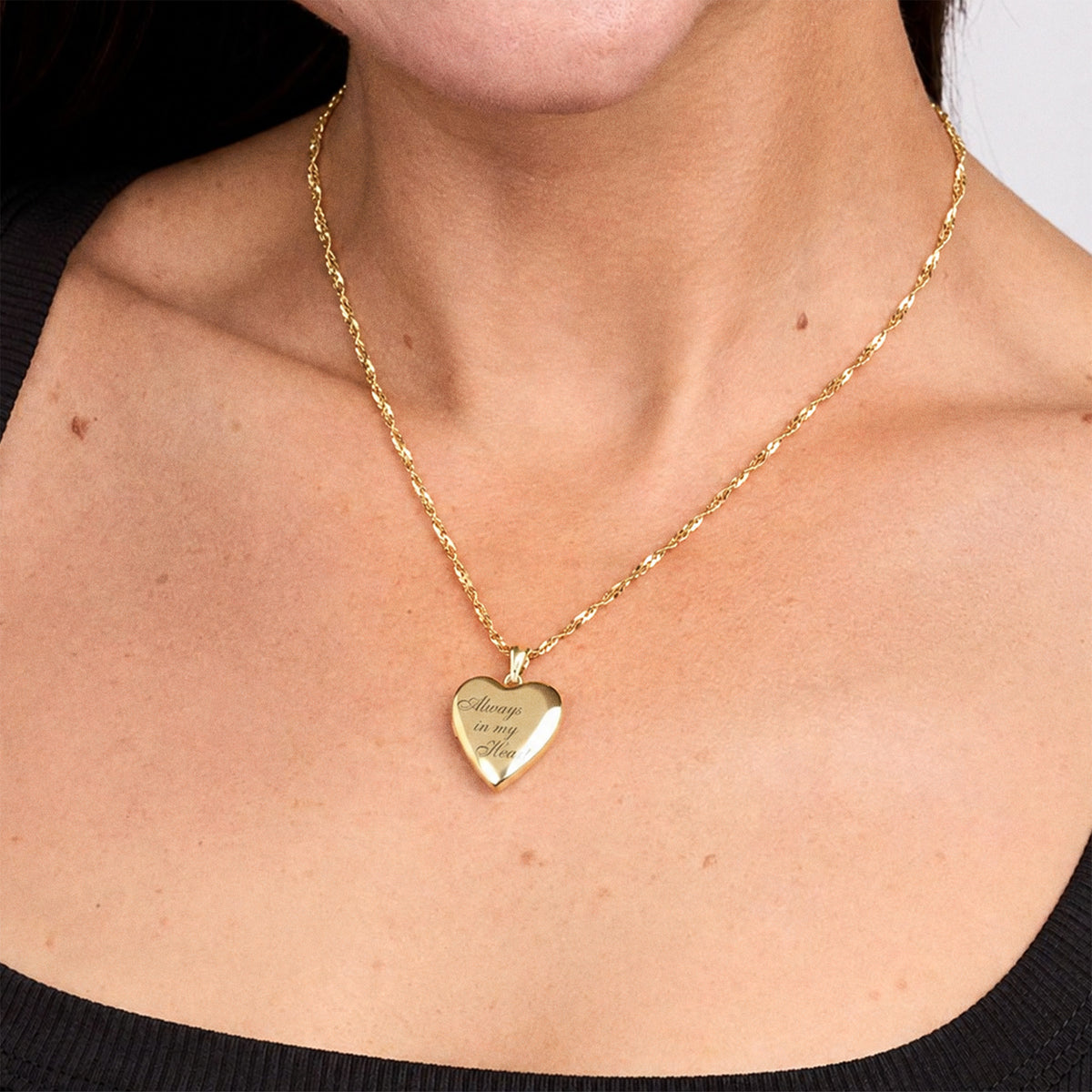 Always In My Heart Photo Locket - on model