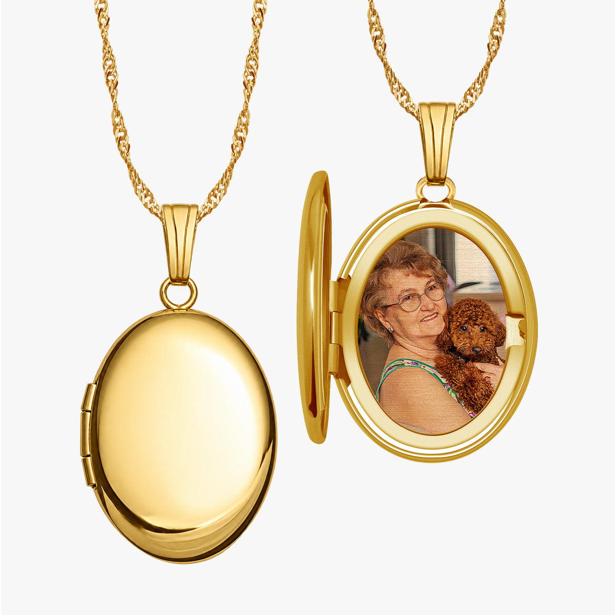 14K Gold Filled Small Oval Photo Locket