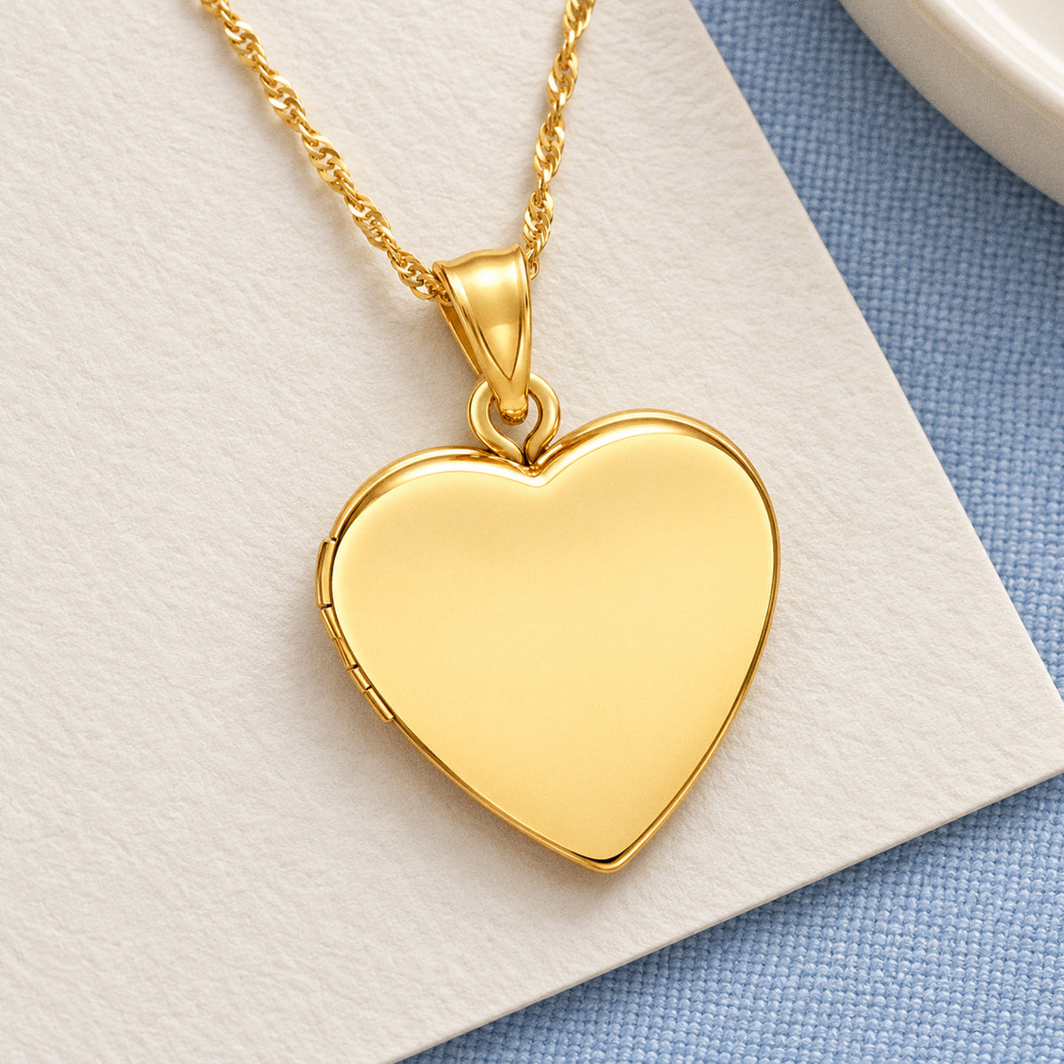 14K Gold Filled Small Heart Photo Locket - lifestyle
