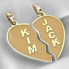 Personalized Broken Heart Pendants or Charms