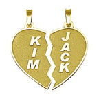 Personalized Broken Heart Pendants or Charms