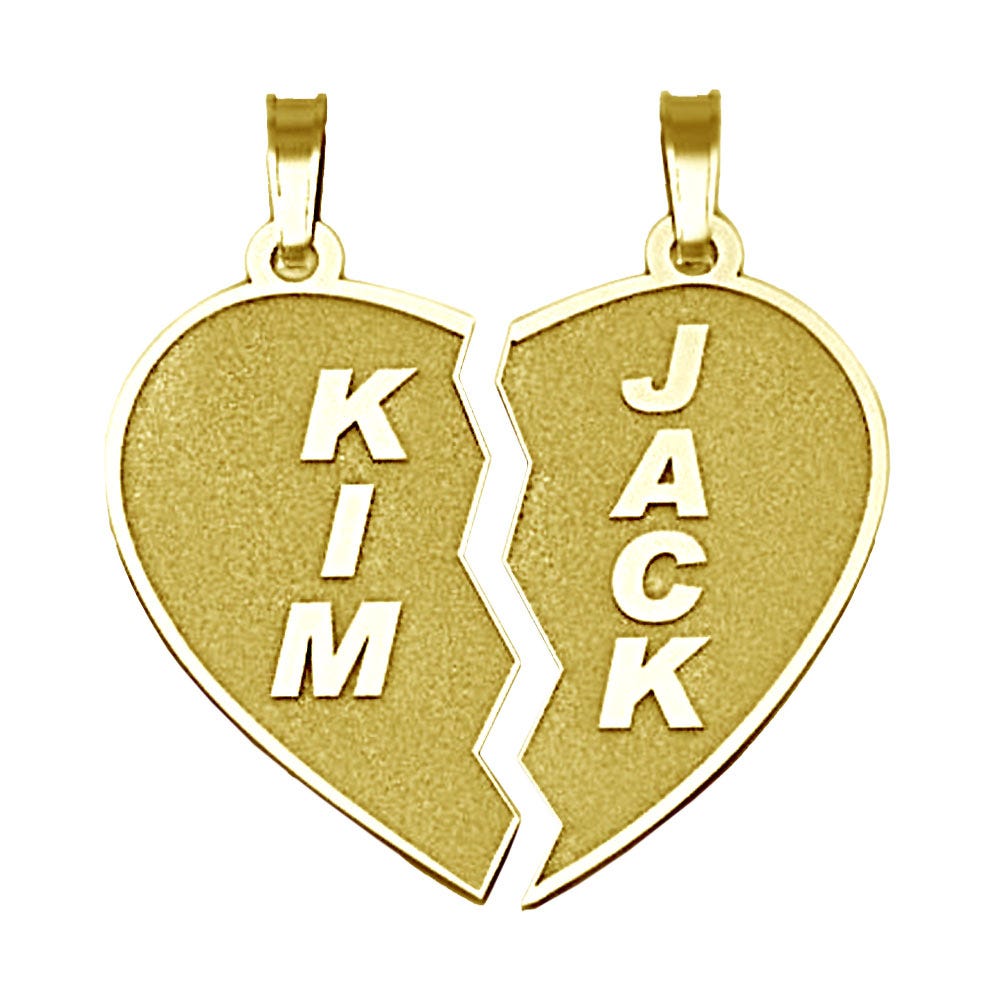 Personalized Broken Heart Pendants or Charms