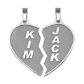 Personalized Broken Heart Pendants or Charms
