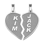 Personalized Broken Heart Pendants or Charms