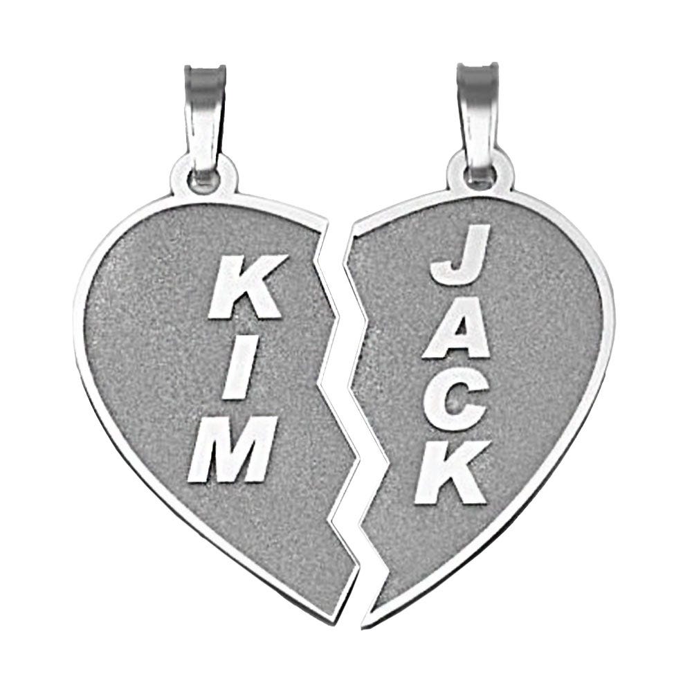 Personalized Broken Heart Pendants or Charms