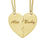 Engravable Split or Broken Heart Pendants or Charm