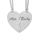 Engravable Split or Broken Heart Pendants or Charm