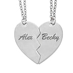 Engravable Split or Broken Heart Pendants or Charm