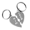 Engravable Sterling Silver Broken Heart Keychains