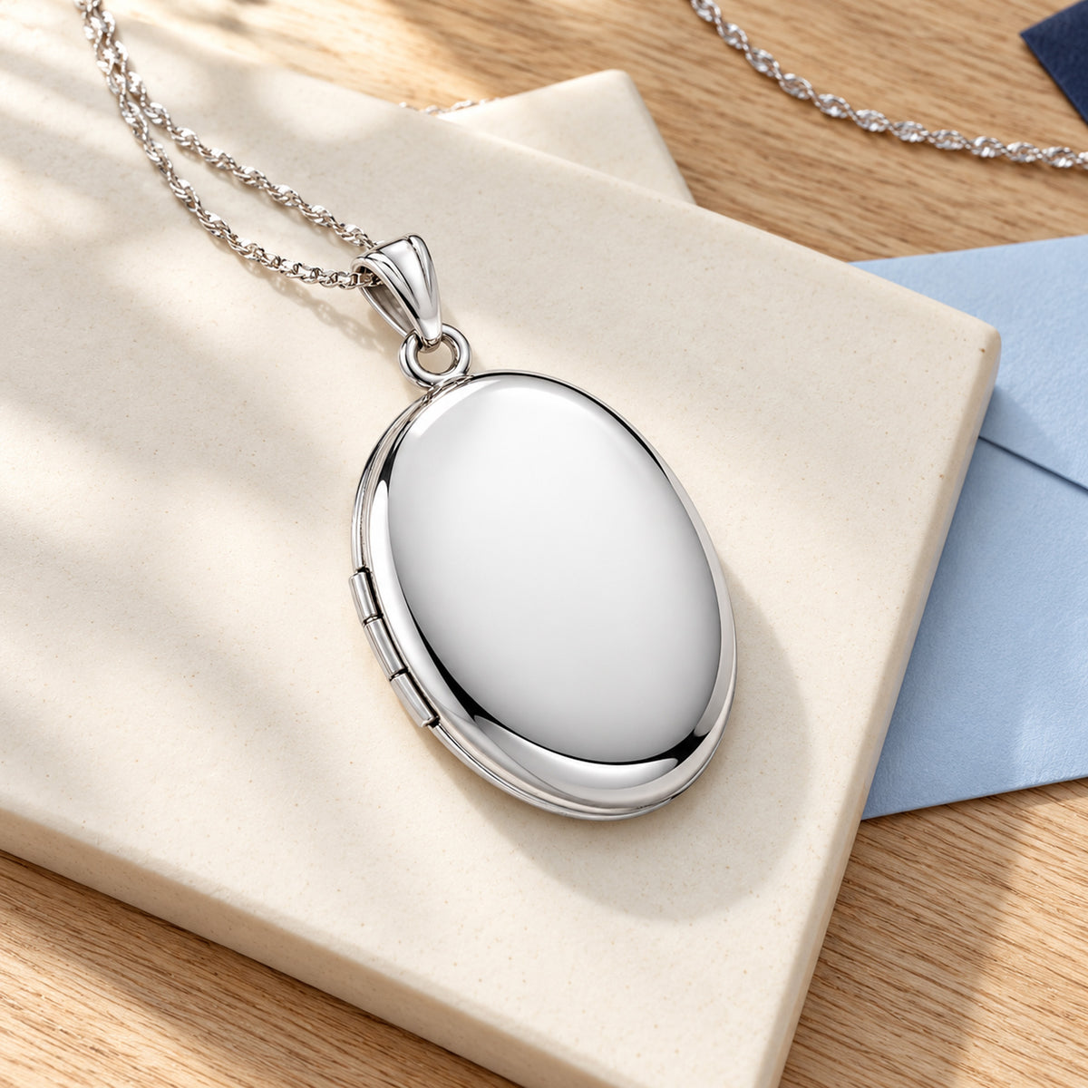 Large Oval Photo Locket - lifestyle