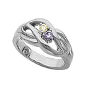 Two Birthstones Mother's Ring