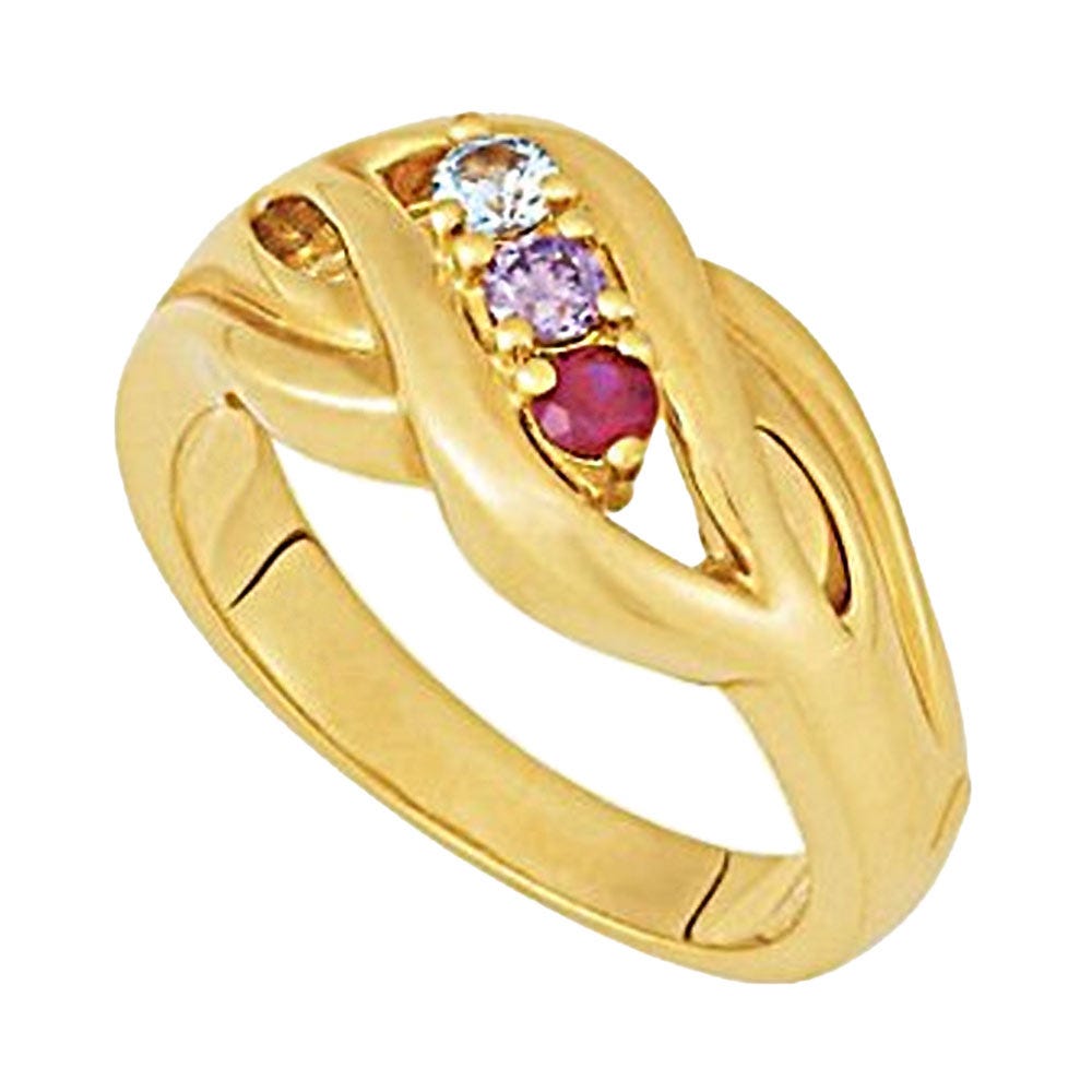 Three Birthstones Mother's Ring