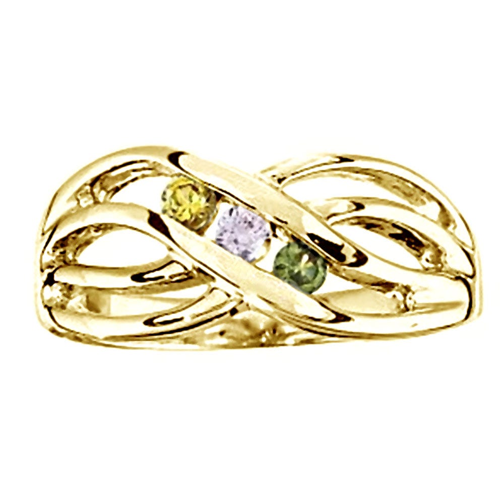 Mother's Ring with Three Birthstones